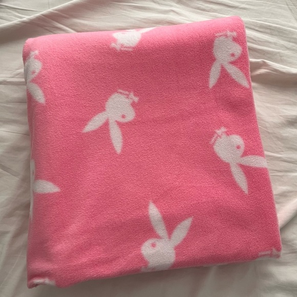 Playboy pink bunny fleece blanket 🤍​ - Picture 4 of 5